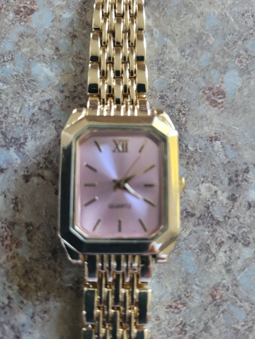 Gold-tone Women's Watch with Pink Dial
